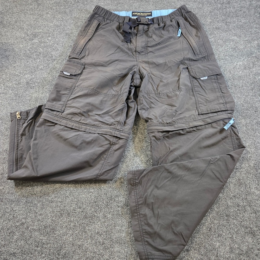 VTG Y2K Abercrombie A92 Belted Convertible Cargo Pants Zip Off Shorts M Gorpcore